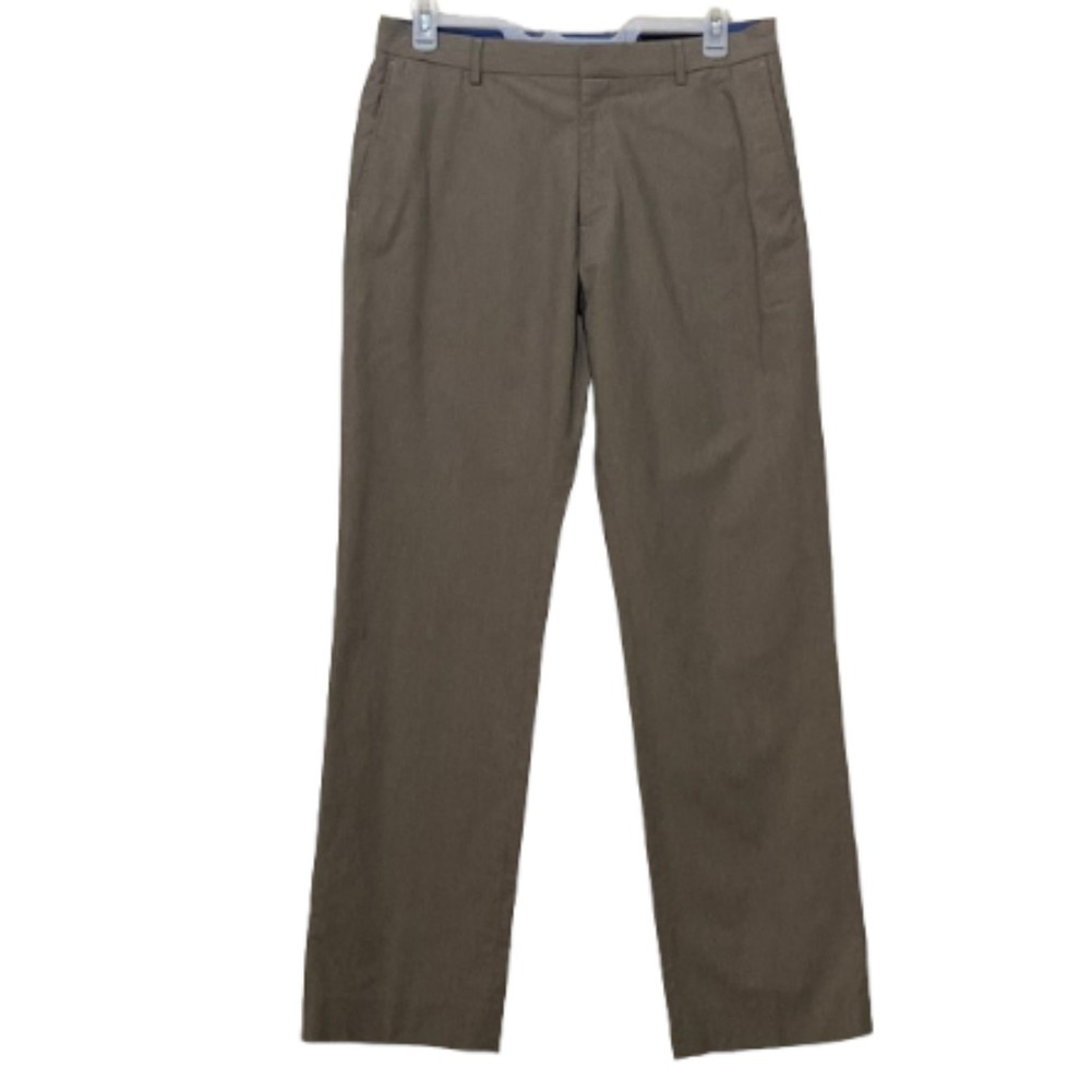 Banana Republic Mens Classic Fit Pants Tan Pinstripe Pleated Size 34/34 Business
